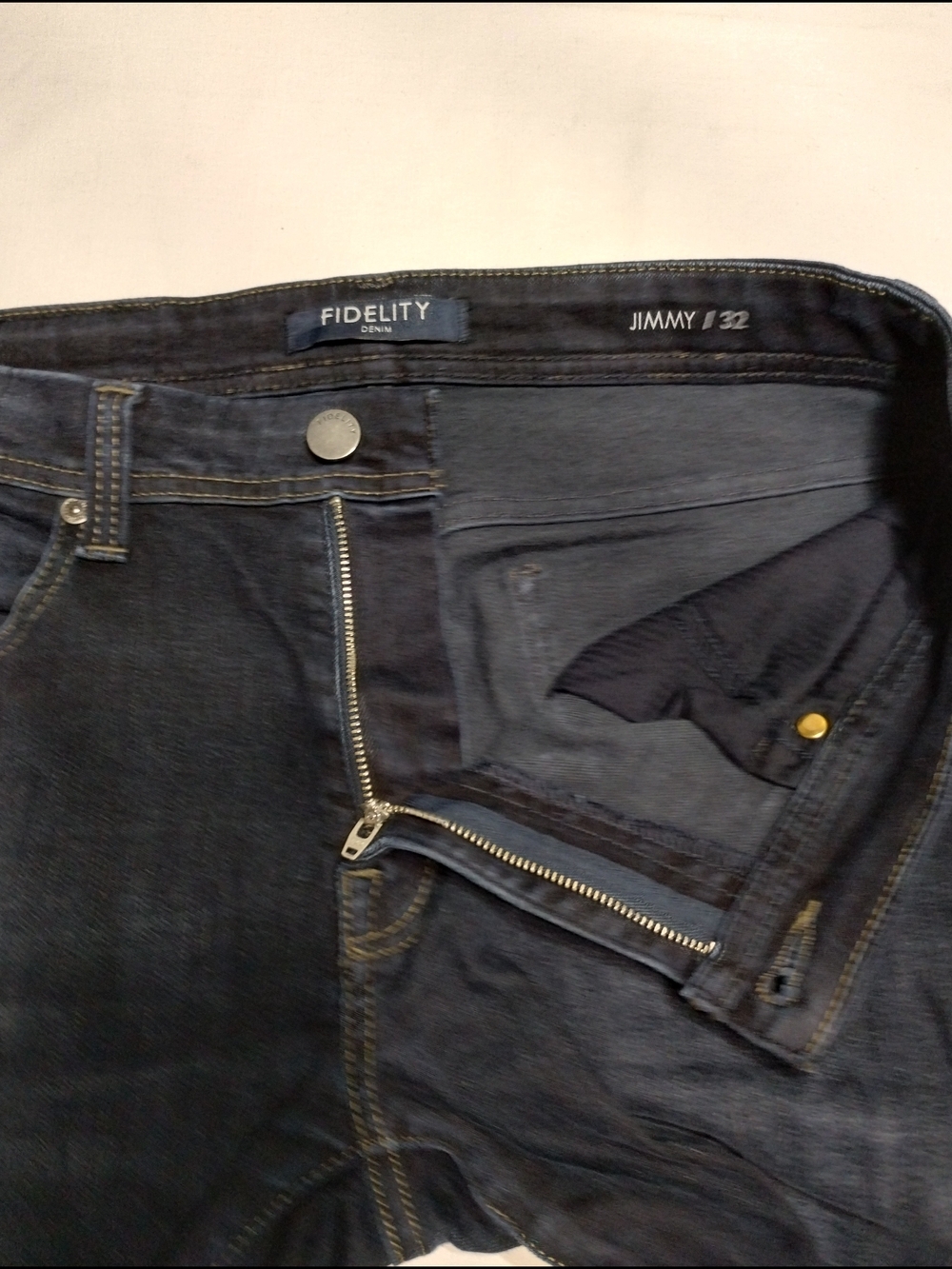 Fidelity Men's Dark Blue Slim Straight Jeans - Picture 11 of 15